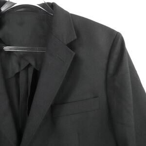 Mr P. Blazer Mens 42 Black Wool Two Button Unstructured Smart Casual Jacket